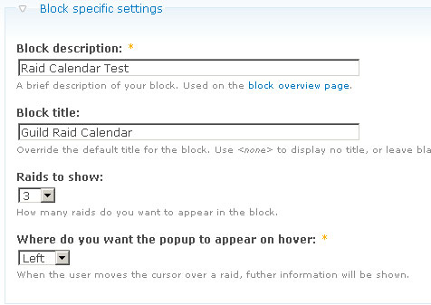 Raider Block Settings